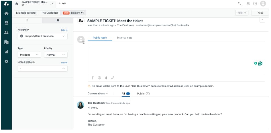 customer engagement software - zendesk screenshot